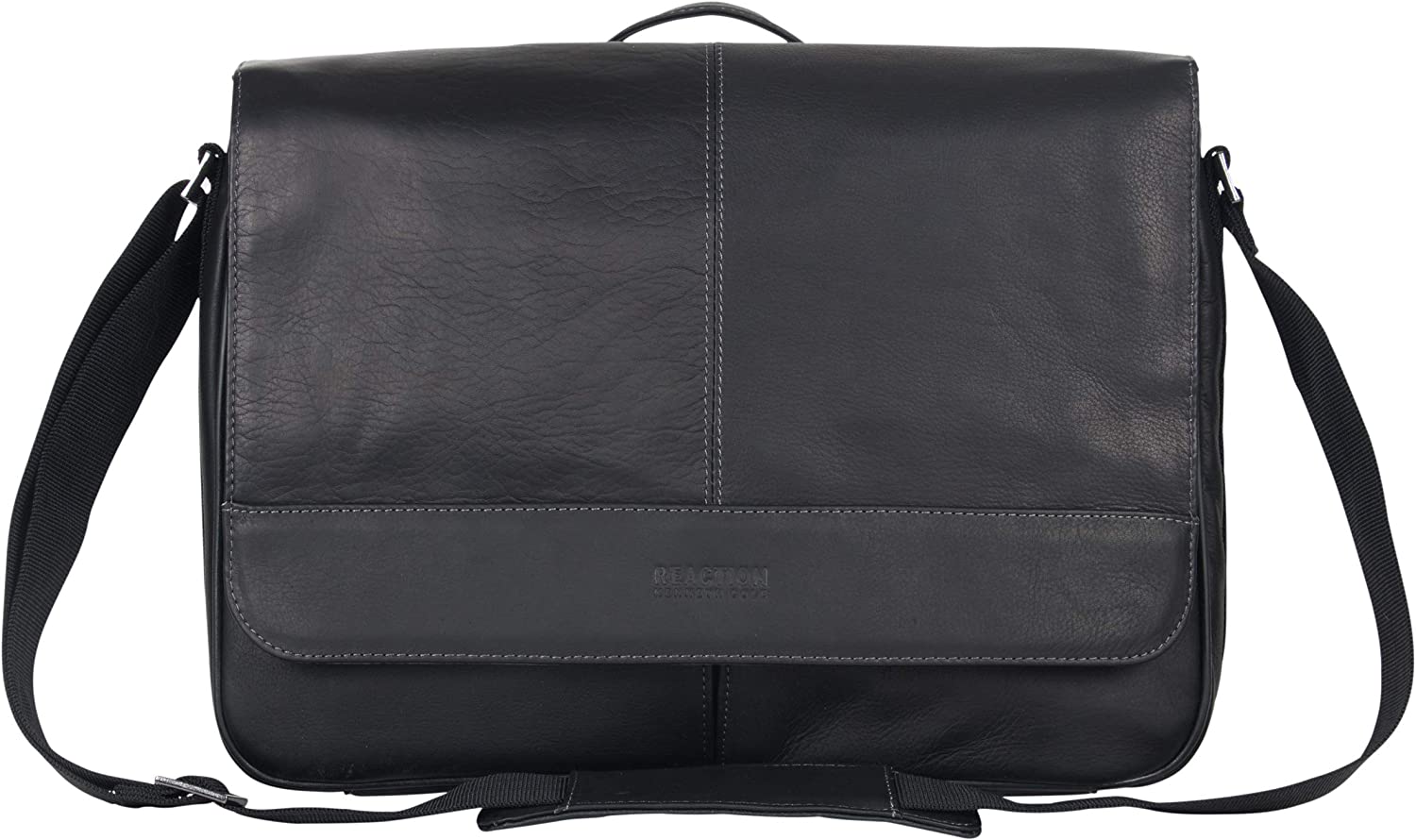 230816072402595_1 Kenneth Cole REACTION Risky Business Messenger Full-Grain Colombian Leather Crossbody Laptop Case & Tablet Day Bag - Image 1